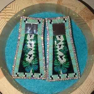 Beaded butterfly set & jewelry box